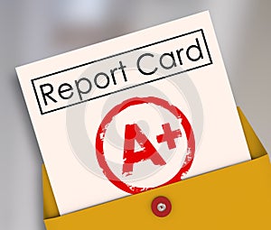 Report Card A+ Plus Top Grade Rating Review Evaluation Score