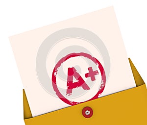 Report Card A+ Plus Top Grade Rating Review Evaluation Score