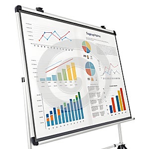 Report chart graph isolated on white background photo