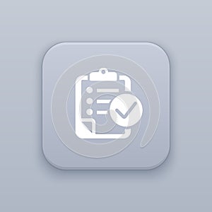 Report, Checklist button, best vector