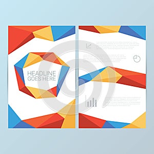 Report cover vector template. Low poly geometric