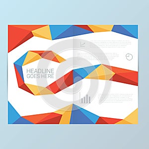 Report cover vector template. Low poly geometric