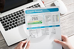 Report credit score banking borrowing application risk form