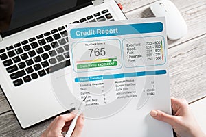 Report credit score banking borrowing application risk form photo