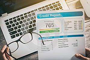 Report credit score banking borrowing application risk form photo