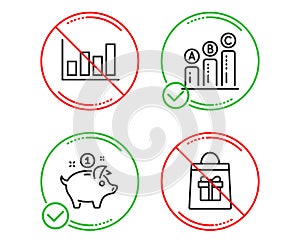 Report diagram, Graph chart and Saving money icons set. Holidays shopping sign. Vector