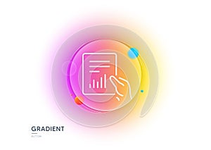 Report document line icon. Analysis Chart. Gradient blur button. Vector