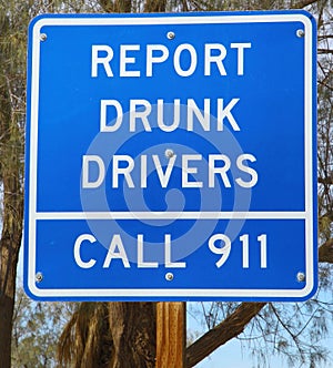 Report Drunk Drivers Sign