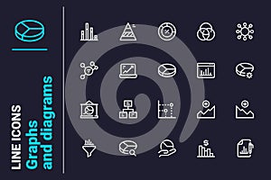 Report for graphs and diagrams icons set