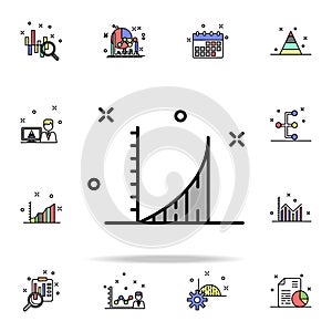 report growth chart colored icon. Business charts icons universal set for web and mobile