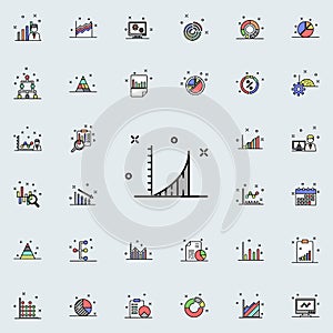 report growth chart colored icon. Business charts icons universal set for web and mobile