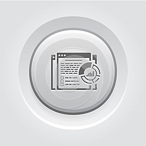 Report Icon. Grey Button Design