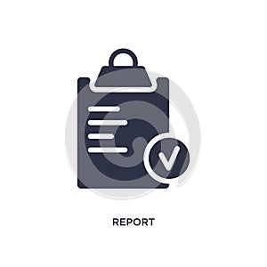 report icon on white background. Simple element illustration from strategy concept