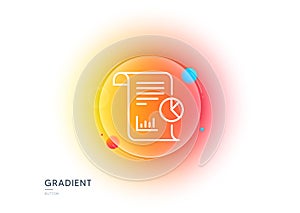 Report line icon. Business management sign. Gradient blur button. Vector