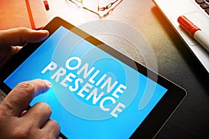 Report about Online Presence. photo