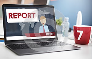 Report Presentation Information Research News Concept