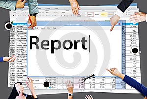 Report Reporting Resulting Information Article Concept photo