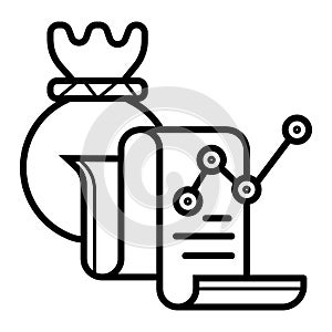 Report text file icon. Document with chart