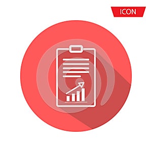 Report text file vector icon, Document with chart symbol