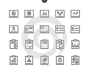 Report UI Pixel Perfect Well-crafted Vector Thin Line Icons 48x48 Ready for 24x24 Grid for Web Graphics and Apps with