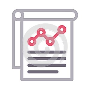 Report vector color line icon