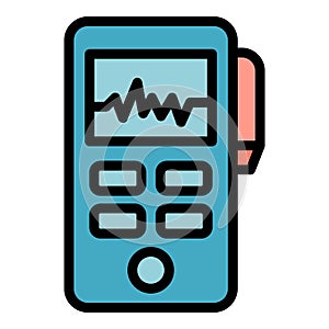 Reportage dictaphone icon color outline vector