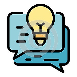 Reportage idea chat icon color outline vector