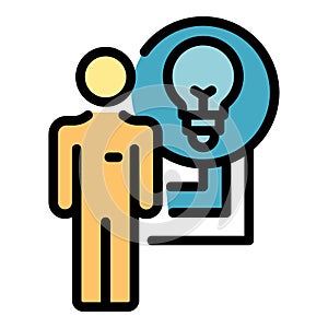 Reportage idea icon color outline vector