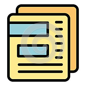 Reportage papers icon color outline vector