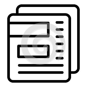 Reportage papers icon, outline style