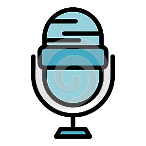 Reportage studio microphone icon color outline vector