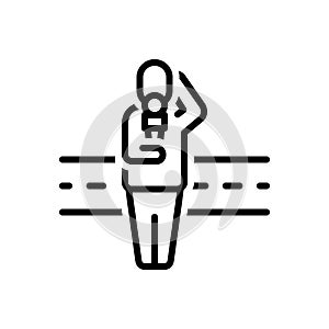 Black line icon for Reporter, press and newsman photo