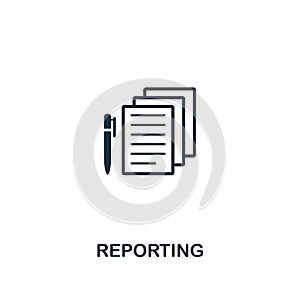 Reporting icon. Premium style design from business management icon collection. Pixel perfect Reporting icon for web
