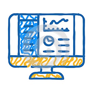 reporting system icon doodle illustration