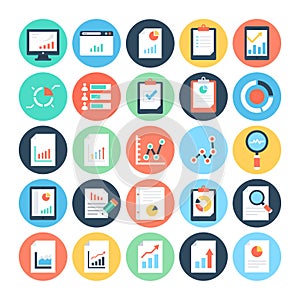 Reports and Analytics Colored Vector Icons 1