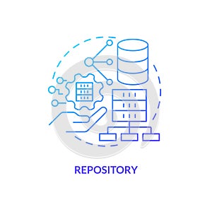 Repository blue gradient concept icon