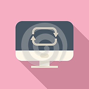 Repost computer icon flat vector. Report chart