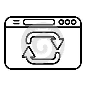 Repost web page icon outline vector. Repost chart