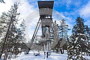 Repovesi National Park, aerial winter view, landscape view of a finnish park, southern Finland, Kouvola and Mantyharju, region of