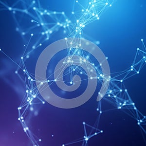 Represent nodes, connected by thin lines, creating a web-like