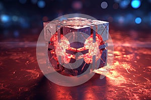Representacion 3d del magico y poderoso cubo de Metatron. Generative AI