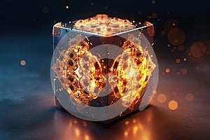 Representacion 3d del magico y poderoso cubo de Metatron. Generative AI photo