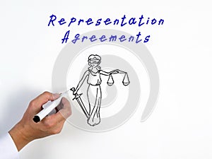 Representation Agreements sign on the piece of paper