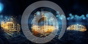 Representation of blockchain and big data . Cloud computing network internet storage