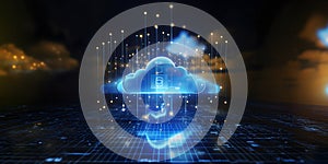 Representation of blockchain and big data . Cloud computing network internet storage