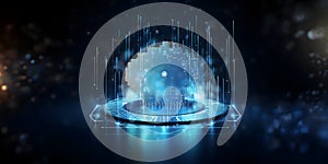 Representation of blockchain and big data . Cloud computing network internet storage