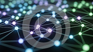 Representation depicting an abstract network of interconnected nodes and