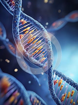 Representation of the DNA double helix - Deoxyribonucleic acid - AI Generated