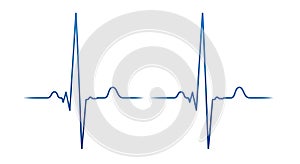 Representation of a heartbeat line, or electrocardiogram (ECG) trace, on a white
