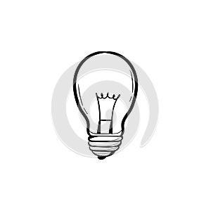 Representation of an idea or inspiration with incandescent light bulb doodle icon vector